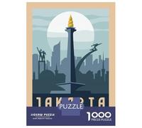 Rompecabezas De 1000 Piezas para Adultos Jakarta Indonesia Travel Rompecabezas para Adultos Juguetes Antiestrés Patrón De Ensamblaje Cumpleaños 52x38cm/1000pcs