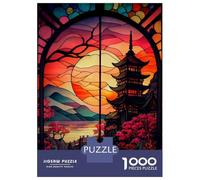Rompecabezas De 1000 Piezas para Adultos Japan in Stained Glass Rompecabezas para Adultos Juguetes Antiestrés Difícil Difícil Y Desafiante 38x26cm/1000pcs