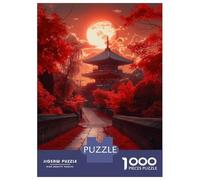 Rompecabezas De 1000 Piezas para Adultos Japan Temple in Red Bloody Rompecabezas para Adultos Juegos Familiares Desafío Difícil para Cumpleaños, Navidad 52x38cm/1000pcs