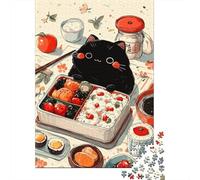 Rompecabezas De 1000 Piezas para Adultos Japanese Bento Box with Cat Rompecabezas para Adultos Juegos De Relajación Análisis Y Lógica Regalos para Amigos Y Familiares 52x38cm/1000pcs