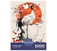 Rompecabezas De 1000 Piezas para Adultos Japanese Crane Wall Art Print Rompecabezas para Adultos Juguetes Antiestrés Carrera De Velocidad Manual Interacción Entre Padres E Hijos 52x38cm/1000pcs