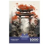 Rompecabezas De 1000 Piezas para Adultos Japanese Garden Gate Art Print Rompecabezas para Adultos Juegos Familiares Una Obra De Arte Ayuda A Ejercitar El Cerebro 52x38cm/1000pcs