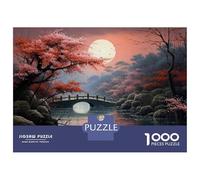 Rompecabezas De 1000 Piezas para Adultos Japanese Garden Moonlight Scene Rompecabezas Práctico Juego Decoración del Hogar Cumpleaños Y Navidad 70x50cm/1000pcs