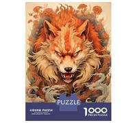 Rompecabezas De 1000 Piezas para Adultos Japanese Kitsune Fox Rompecabezas para Adultos Juguetes Antiestrés Patrón De Ensamblaje Cumpleaños 70x50cm/1000pcs