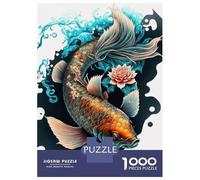 Rompecabezas De 1000 Piezas para Adultos Japanese Koi Fish Rompecabezas para Adultos Juguete Decoración De Pared Regalos para Mujeres para Cumpleaños, Navidad 70x50cm/1000pcs