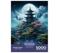 Rompecabezas De 1000 Piezas para Adultos Japanese Pagoda Garden Scene Rompecabezas para Adolescentes Juego Familiar Desafío Difícil Gran Regalo para Jugar 52x38cm/1000pcs