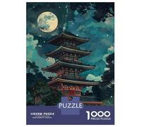 Rompecabezas De 1000 Piezas para Adultos Japanese Pagoda Night Scene-1 Rompecabezas Juguete Decoración De Pared Difícil Difícil Cumpleaños Y Navidad 70x50cm/1000pcs