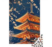 Rompecabezas De 1000 Piezas para Adultos Japanese Pagoda with Cherry Blossoms-1 Rompecabezas para Adultos Juegos Familiares Decoración del Hogar Desafío Educativo 52x38cm/1000pcs