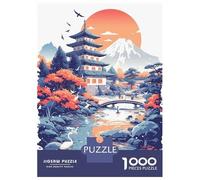 Rompecabezas De 1000 Piezas para Adultos Japanese Temple Landscape Rompecabezas Juego De Ingenio Carrera De Velocidad De Manos Interacción Entre Padres E Hijos 38x26cm/1000pcs