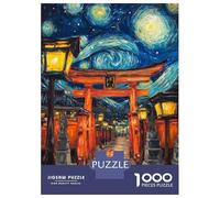 Rompecabezas De 1000 Piezas para Adultos Japanese Torii Gate Night Sky Rompecabezas para Adultos Juegos Familiares Carrera De Velocidad Manual Regalo De Cumpleaños, Regalos, 52x38cm/1000pcs