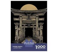 Rompecabezas De 1000 Piezas para Adultos Japanese Torii Gate with Rising Sun Rompecabezas para Adultos Juegos Divertidos Pero Divertidos Y Humorísticos Desafiantes De Completar 38x26cm/1000pcs