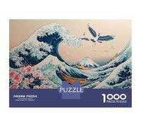 Rompecabezas De 1000 Piezas para Adultos Japanese Wave Art Print-3 Rompecabezas para Adultos Juegos De Relajación Regalo De Cumpleaños Interacción Entre Padres E Hijos 70x50cm/1000pcs