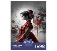 Rompecabezas De 1000 Piezas para Adultos Japanese Woman in Traditional Dress Rompecabezas para Adultos Juegos Relajantes El Montaje De Patrones 38x26cm/1000pcs