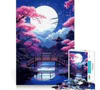 Rompecabezas de 1000 Piezas para Adultos Jardín de Japón,Arte Zen pixelado,Arte de Corte preciso,desafío Inteligente,Juego Divertido para el Tiempo Libre,decoración navideña para la Pared (38x52cm)