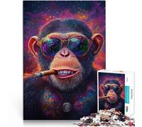 Rompecabezas de 1000 Piezas para Adultos Jefe chimpancé Hecho de Papel，para y a Partir de 14 años Juego de desafío único Una Obra de Arte。tamaño：38x52cm/14.96x20.47pulgada