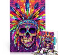 Rompecabezas de 1000 Piezas para Adultos Jefe Skull Hecho de Papel,Apto para Mayores de 14 años. Montaje del Modelo Regalos para Amigos y Familiares。tamaño:38x52cm/14.96x20.47pulgada