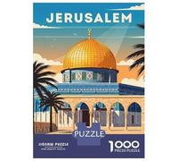 Rompecabezas De 1000 Piezas para Adultos Jerusalem Dome of Rock Travel Rompecabezas para Adultos Juegos Relajantes Desafío Difícil Reducción del Estrés Regalos 52x38cm/1000pcs