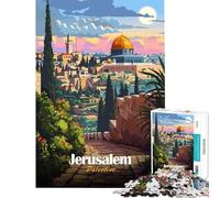 Rompecabezas de 1000 Piezas para Adultos Jerusalén Palestina Póster de Viaje Desafío de Inteligencia Cerebral Juguetes adictivos Juegos Divertidos para Toda la Familia Obra de Arte Regalo (50x75cm)