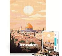 Rompecabezas de 1000 Piezas para Adultos,Jerusalén,Palestina,póster de Viaje,Juego de Bordes Afilados,Juego de Habilidad Mental,Juego Divertido y Tranquilo, Calma (38x52cm)