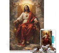 Rompecabezas de 1000 Piezas para Adultos Jesucristo, EL Rey Eterno Juego Educativo para Mejorar la Memoria cumpleaños y Navidad 38x26cm