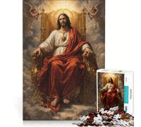 Rompecabezas de 1000 Piezas para Adultos Jesucristo EL Rey Eterno, Juegos Familiares, Divertidos y con Humor, un Juego de desafío único 50x75cm