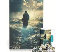 Rompecabezas de 1000 Piezas para Adultos Jesús Caminando sobre el Agua, Juego Familiar, para Relajarse intelectualmente, colección de Artistas, Bellas Artes 38x52cm