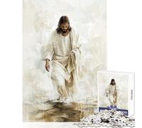 Rompecabezas de 1000 Piezas para Adultos Jesús Caminando sobre el Agua Juguete Educativo Regalo de cumpleaños Juegos Divertidos con póster a Juego y Hoja de Trivia tamaño 38x26cm