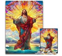 Rompecabezas de 1000 Piezas para Adultos Jesús en el Cielo, Rompecabezas de Madera, Ideal para Enamorados, Navidad, Año Nuevo y San Valentín, 50x75cm/19,68x29,52 Pulgadas.