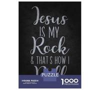Rompecabezas De 1000 Piezas para Adultos Jesus Is My Rock, Thats How I Roll Rompecabezas para Adultos Juegos Relajantes Regalos para Mujeres Desafiantes para Completar 38x26cm/1000pcs