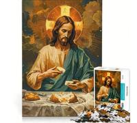 Rompecabezas de 1000 Piezas para Adultos Jesús partiendo el Pan Juego Familiar, Divertido y con Humor Un desafío único 38x52cm