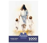 Rompecabezas De 1000 Piezas para Adultos Jesus Walking with Children Rompecabezas para Adultos Juguetes Antiestrés Difícil Difícil Y Desafiante 38x26cm/1000pcs