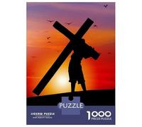 Rompecabezas De 1000 Piezas para Adultos Jesus with Cross Rompecabezas para Adultos Juego Familiar Vacaciones En Casa Matar El Tiempo Difícil Y Desafiante 52x38cm/1000pcs