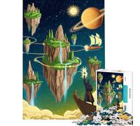 Rompecabezas de 1000 Piezas para Adultos Jigsaw Fantasy Floating Islands Adventure︰ Explora Tierras místicas en el Cielo para cumpleaños Navidad para diversión Familiar Juguetes de decoración