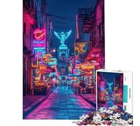 Rompecabezas de 1000 Piezas para Adultos Jigsaw Neon Angel Alley México Rompecabezas para Adultos Juego de ingenio Montaje de Patrones Juego desafiante Regalos (tamaño 50x75cm)