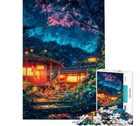 Rompecabezas de 1000 Piezas para Adultos Jigsaw Village Night Rompecabezas para Adolescentes Juego de ingenio una Obra de Arte Juego desafiante Regalos (tamaño 50x75cm)