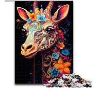 Rompecabezas de 1000 Piezas para Adultos, Jirafa Colorida de Madera, Mayores de 14 años, 50x75cm, manualidad Divertida para Toda la Familia, Ideal para cumpleaños y Vacaciones