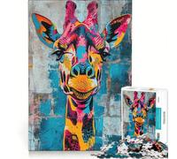 Rompecabezas de 1000 Piezas para Adultos: Jirafa expresiva, Juego Imposible, Actividades Divertidas para Hacer en casa, cumpleaños 38x52cm