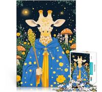 Rompecabezas de 1000 Piezas para Adultos Jirafa Mago en un Bosque Juego desafiante y Juego Familiar Decoración del hogar 38x26cm