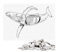 Rompecabezas de 1000 Piezas para Adultos Jonás y la Ballena Rompecabezas Cuadrado para Adultos y Rompecabezas de Madera Decoración del hogar 1000 Piezas (75x50cm)