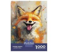 Rompecabezas De 1000 Piezas para Adultos Joyful Fox Smile -2 Rompecabezas para Adultos Juegos Divertidos Desafío Difícil Interacción Entre Padres E Hijos 38x26cm/1000pcs