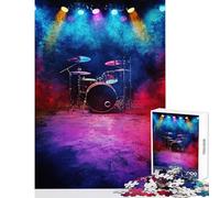 Rompecabezas de 1000 piezas para adultos juego de batería con luces bajo el escenario juguetes antiestrés regalos para mujeres y hombres juego educativo interacción entre padres e hijos tamaño 50x75cm