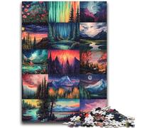Rompecabezas de 1000 Piezas para Adultos, Juego de Collage Aurora, Juguetes Cada Pieza es única Juego Familiar desafiante y Divertido 50x75cm