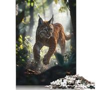 Rompecabezas de 1000 piezas para adultos, juego de rompecabezas Bobcat in The Forest para familias, rompecabezas de papel, rompecabezas Brain Challenge de 1000 piezas (75x50 cm)