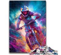 Rompecabezas de 1000 Piezas para Adultos, Juego de Rompecabezas de Ciclismo de montaña, Juego Educativo para cumpleaños y Navidad, para niños de 14 años, 26x38cm