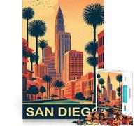 Rompecabezas de 1000 Piezas para Adultos,Juego de San Diego Sharp Edge,Juego de Habilidad Mental,Juego Divertido y Tranquilo, (50x75cm)