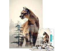 Rompecabezas de 1000 Piezas para Adultos Juego Familiar Cougar Juguetes adictivos para Cultivar la Paciencia Regalos para Mujeres y Hombres Mejora la Memoria (tamaño 38x26cm)