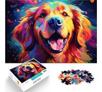 Rompecabezas de 1000 piezas para adultos, juego intelectual de golden retrievers de 19.7 x 29.5 pulgadas, rompecabezas de Navidad para adolescentes de 14 años en adelante