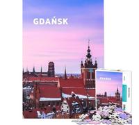 Rompecabezas de 1000 Piezas para Adultos Juego práctico de Gdansk Juguete Intelectual Obra de Arte Regalo de cumpleaños (tamaño 38x26cm)