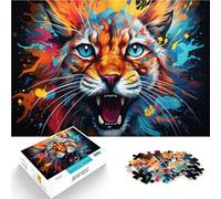 Rompecabezas de 1000 piezas para adultos, juegos divertidos familiares Bobcat de 19.7 x 29.5 pulgadas, regalos secretos de Papá Noel, adecuados para adolescentes de 14 años en adelante