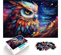 Rompecabezas de 1000 piezas para adultos, juegos divertidos familiares de búho, cielo estrellado, 19.7 x 29.5 pulgadas, cada pieza es única, desafiante juego divertido familiar